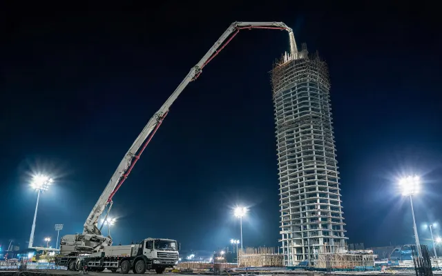 48-story tower core pour case study